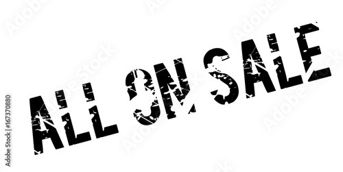 All On Sale rubber stamp. Grunge design with dust scratches. Effects can be easily removed for a clean, crisp look. Color is easily changed.