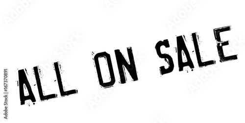 All On Sale rubber stamp. Grunge design with dust scratches. Effects can be easily removed for a clean, crisp look. Color is easily changed.
