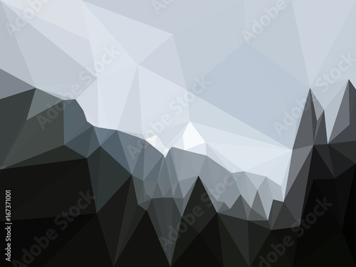 Swiss Alps in the fog low poly beautiful