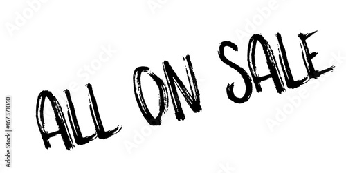 All On Sale rubber stamp. Grunge design with dust scratches. Effects can be easily removed for a clean, crisp look. Color is easily changed.