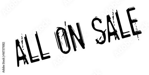 All On Sale rubber stamp. Grunge design with dust scratches. Effects can be easily removed for a clean, crisp look. Color is easily changed.