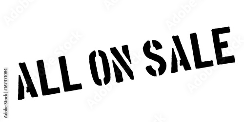 All On Sale rubber stamp. Grunge design with dust scratches. Effects can be easily removed for a clean, crisp look. Color is easily changed.