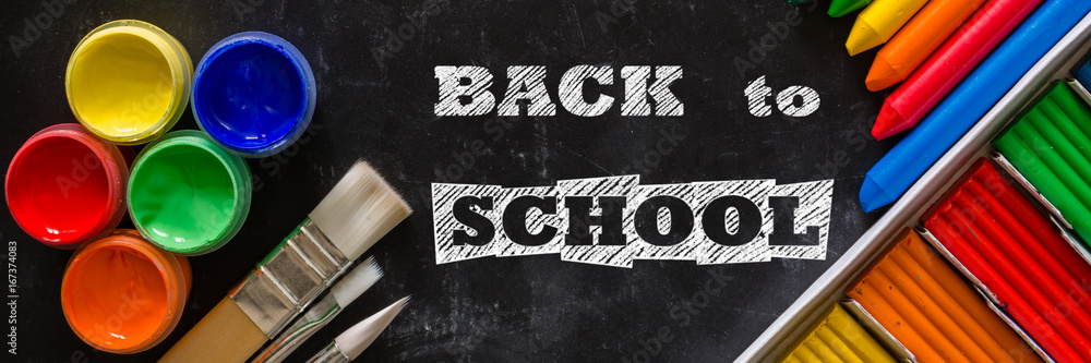 Back to school background concept with stationary Back to school background concept with stationary