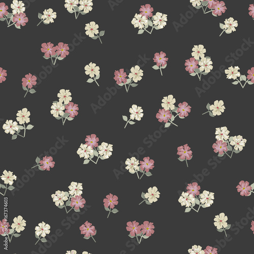 Elegant gentle trendy pattern in small-scale flower. Millefleurs. Liberty style. Floral seamless background for textile, cotton fabric, covers, manufacturing, wallpapers, print, gift wrap and scrapboo photo