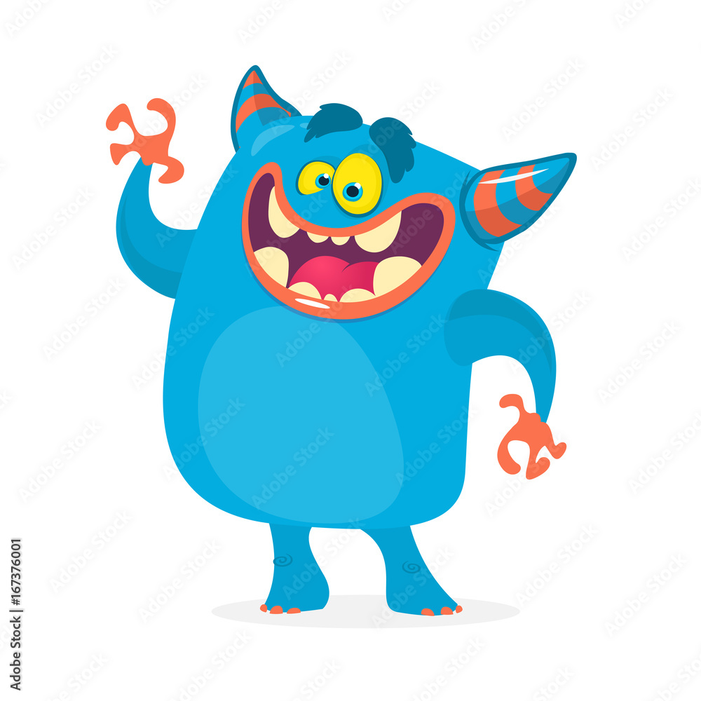 Cute cartoon troll character. Vector monster character for Halloween