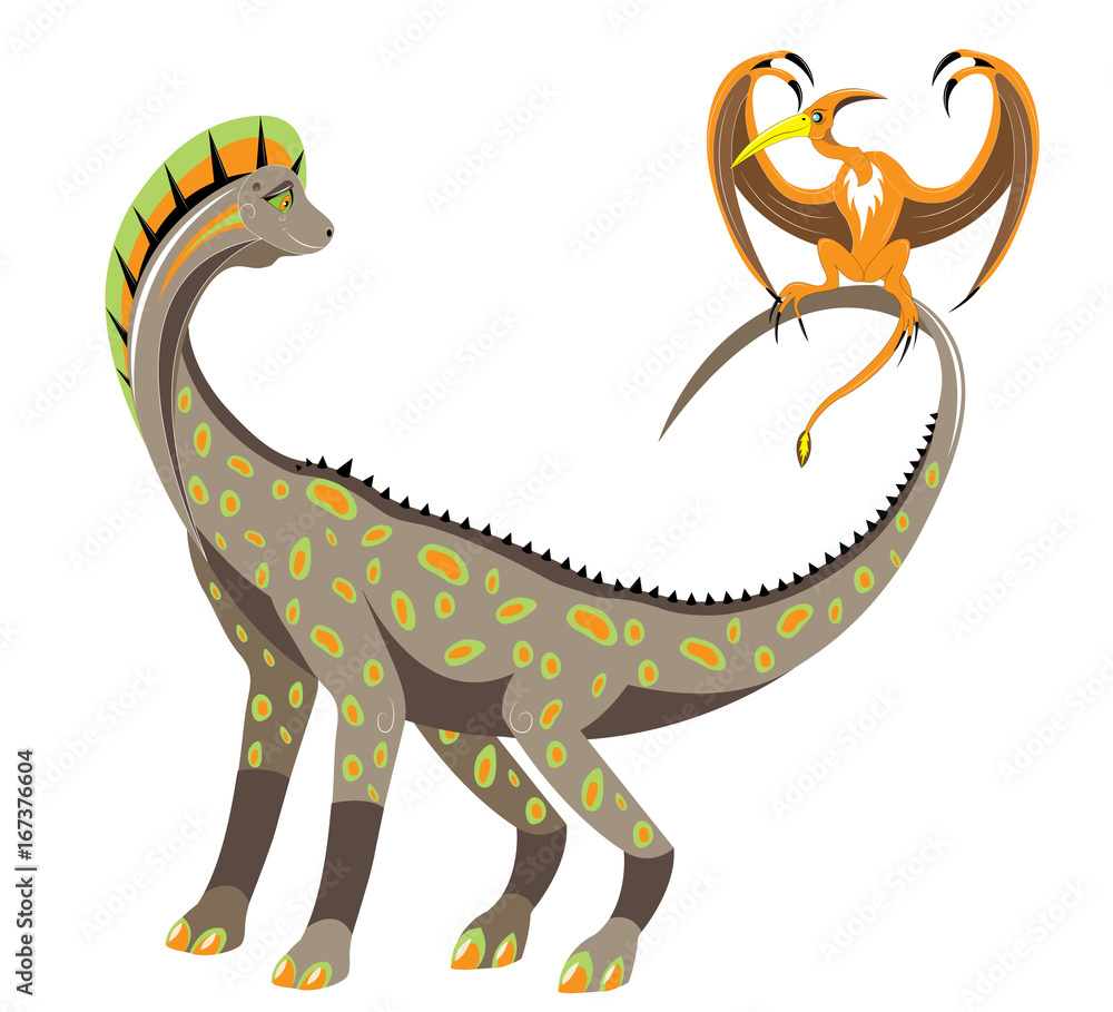 Big and little winged dinosaur Big and little winged dinosaur