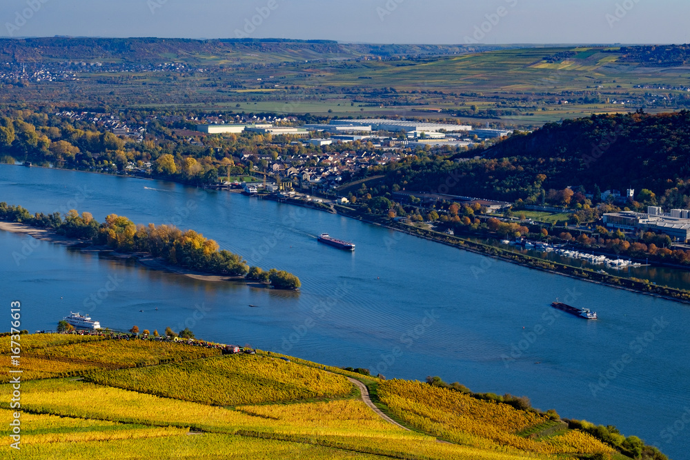 Der Rhein bei Rüdesheim im Herbst