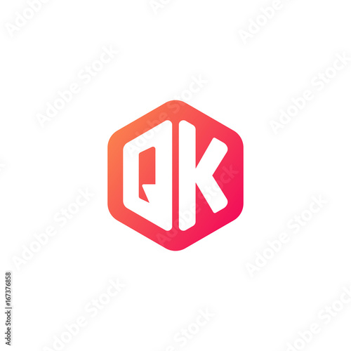 Free Download Initial letter qk, rounded hexagon logo, gradient red orange colors	
 
 - GFXLoad
