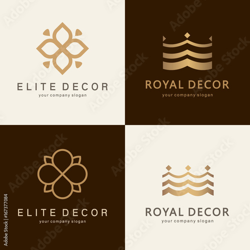 A collection of logos for interior, furniture shops, decor items and home decoration