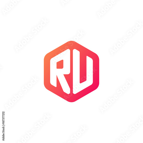 Free Download Initial letter ru, rounded hexagon logo, gradient red orange colors	
 
 - GFXLoad
