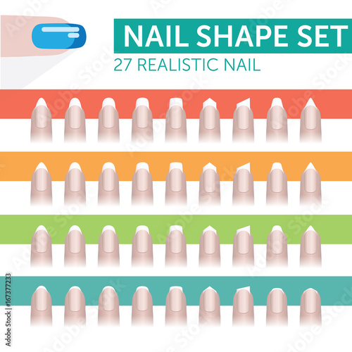 27 realistic nail with french manicure various shapes
