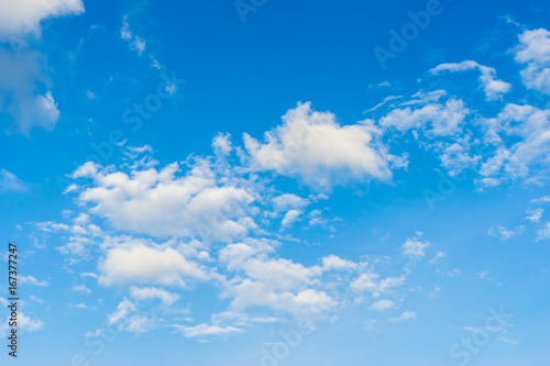 Canvas Print blue sky with clouds closeup.