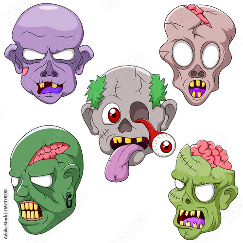 Cartoon Zombie Head. Vector illustration