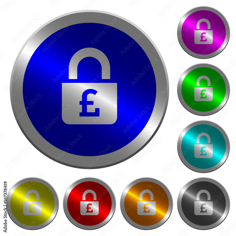 Locked Pounds luminous coin-like round color buttons Locked Pounds luminous coin-like round color buttons