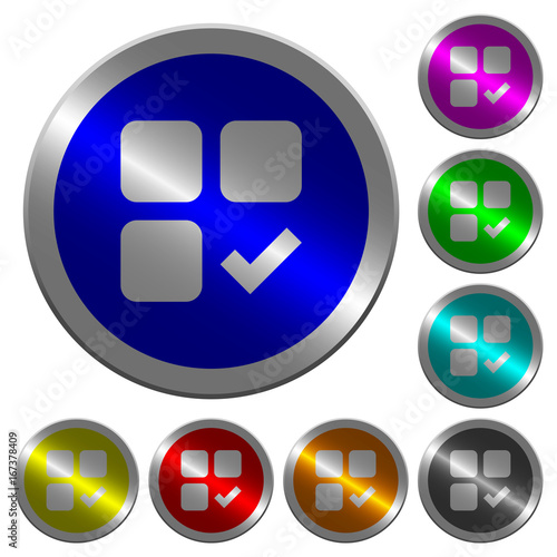 Component ok luminous coin-like round color buttons