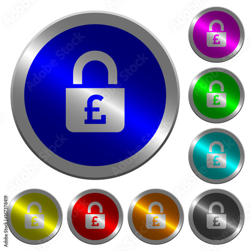 Locked Pounds luminous coin-like round color buttons