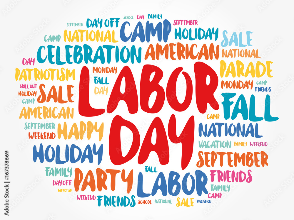Labor Day word cloud collage, holiday concept background Labor Day word cloud collage, holiday concept background