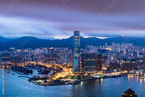 Hong Kong city view from The Peak at twilight © Earnest Tse