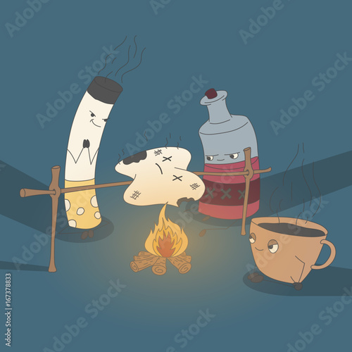 Coffee, alcohol and cigarettes are very harmful for poor teeth!