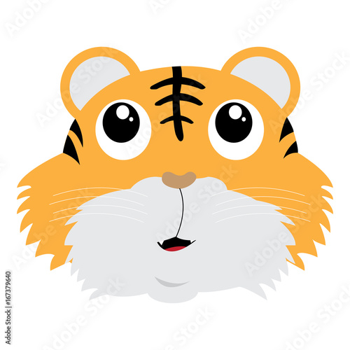 Fototapeta Naklejka Na Ścianę i Meble -  Isolated avatar of tiger on a white background, vector illustration