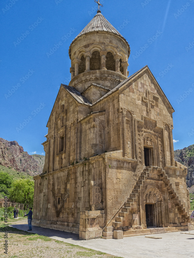 Noravankh, Kloster, schlucht des Amaghu, rote Fassade, roter Fels, Provinz Vajots`s Dzor, Armenie, Asien