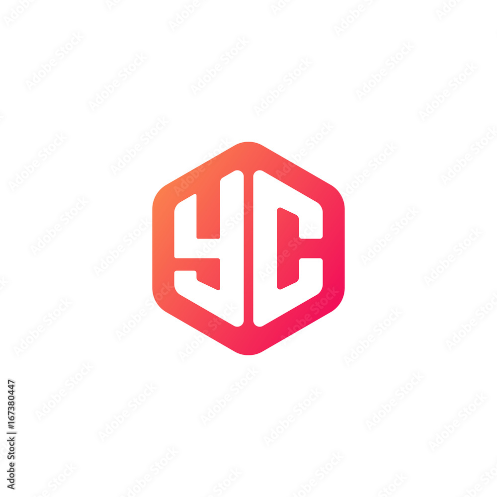 Initial letter yc, rounded hexagon logo, gradient red orange colors
Initial letter yc, rounded hexagon logo, gradient red orange colors