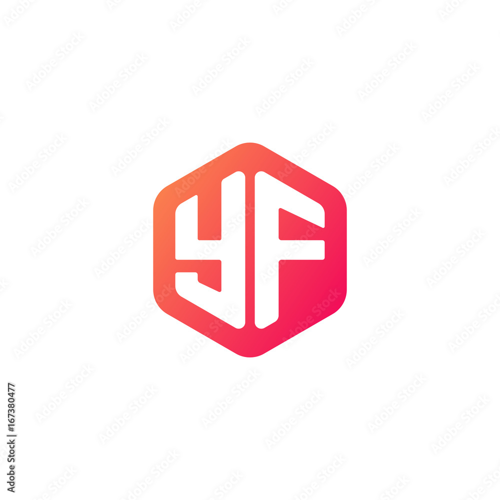 Initial letter yf, rounded hexagon logo, gradient red orange colors
Initial letter yf, rounded hexagon logo, gradient red orange colors