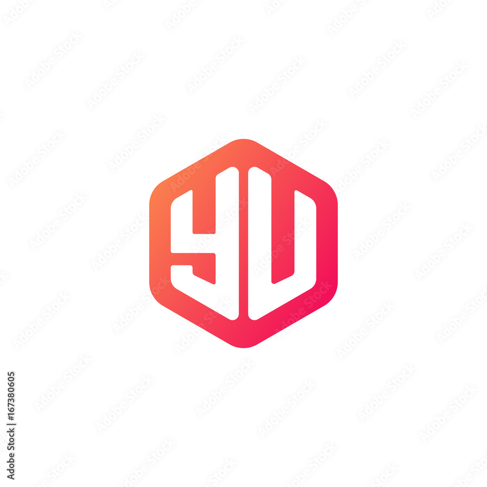 Initial letter yu, rounded hexagon logo, gradient red orange colors
Initial letter yu, rounded hexagon logo, gradient red orange colors