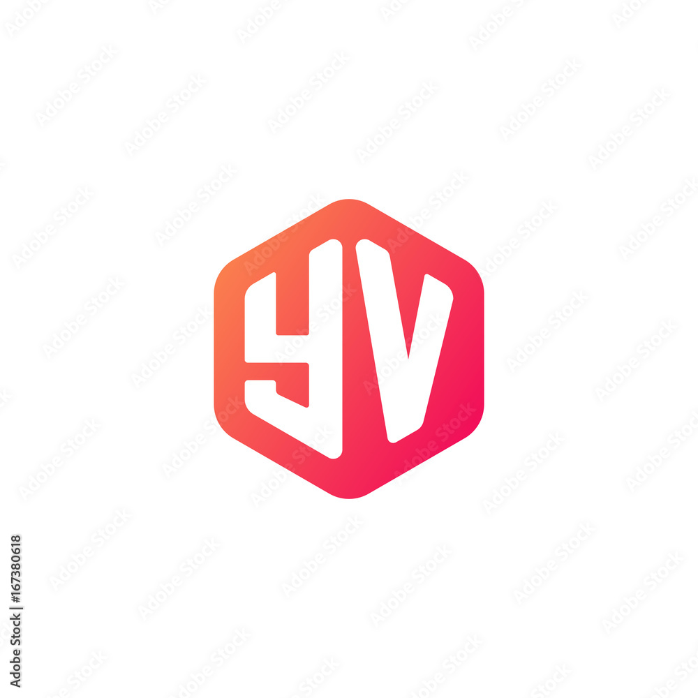 Initial letter yv, rounded hexagon logo, gradient red orange colors
Initial letter yv, rounded hexagon logo, gradient red orange colors