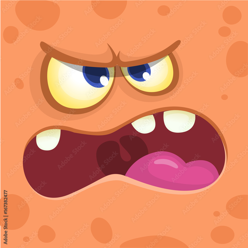 Monster face cartoon creature avatar illustration vector stock. Party monster mask Monster face cartoon creature avatar illustration vector stock. Party monster mask