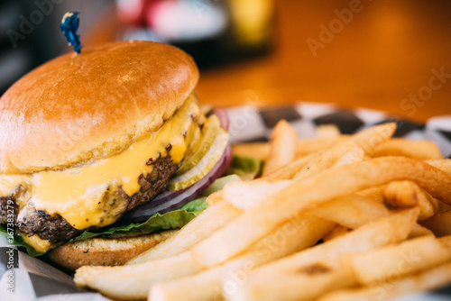American Burger and fries