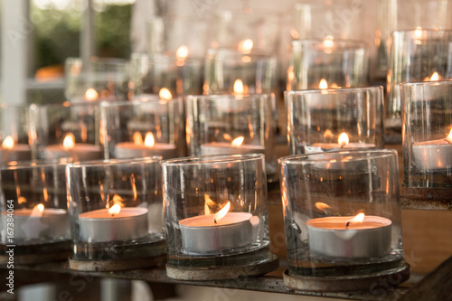 candles in glass candle holders