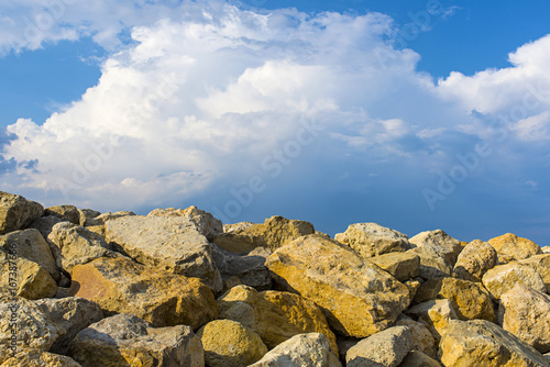 Yellow stones with blue clouds © Marko Rupena