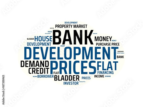 DEVELOPMENT - image with words associated with the topic PROPERTY BUBBLE, word, image, illustration