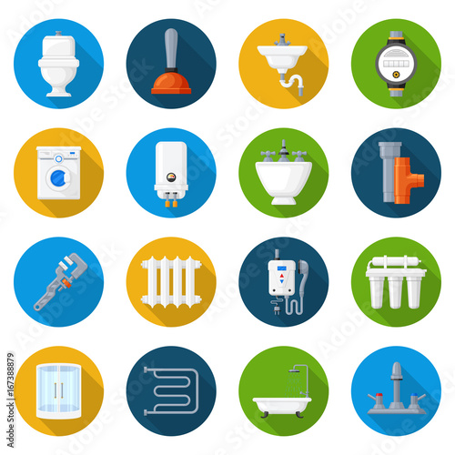 Plumbing icon set