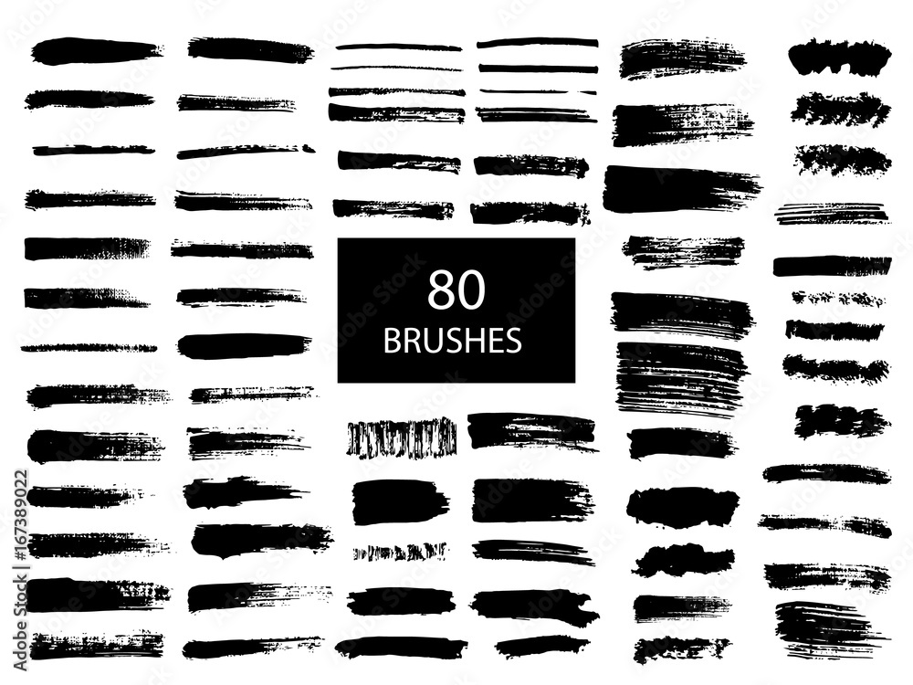 Painted grunge stripes set. Painted grunge stripes set.
