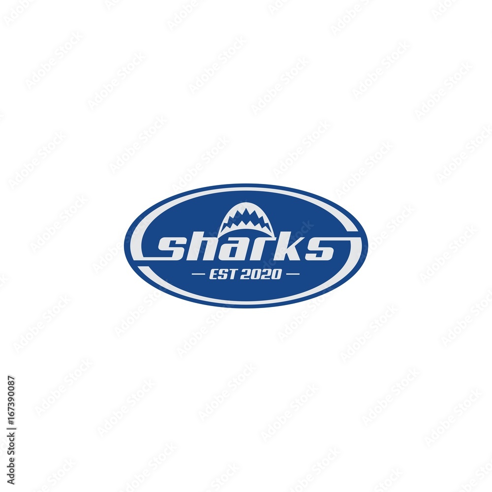Sharks Logo / Oval sharks logo design Sharks Logo / Oval sharks logo design