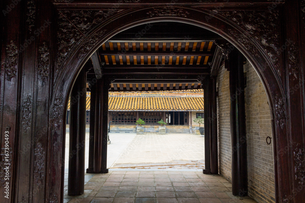 Interior of Tu Duc tomb in Hue Vietnam