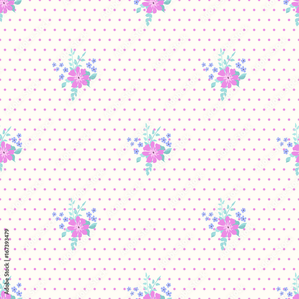 Elegant gentle trendy pattern in small-scale flower. Millefleurs. Liberty style. Floral seamless background for textile, cotton fabric, covers, manufacturing, wallpapers, print, gift wrap and scrapboo