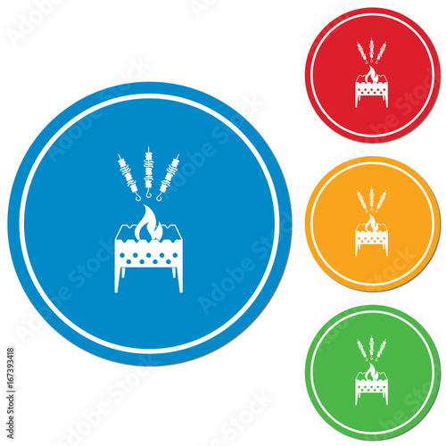 Brazier grill with kebab icon