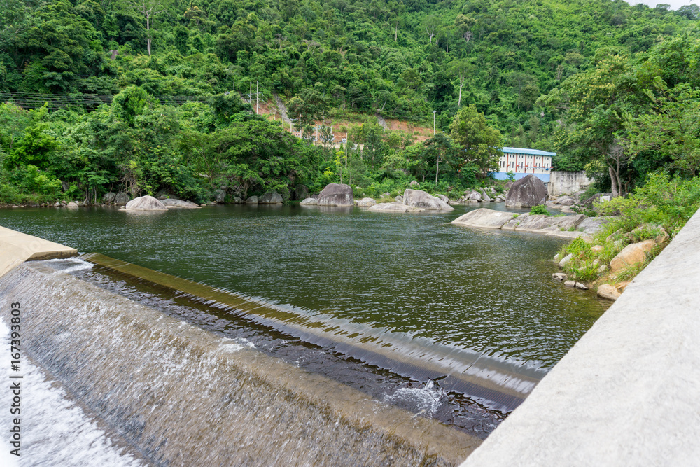 The water rushing out of hydroelectric powerplan The water rushing out of hydroelectric powerplan