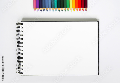 Desk mockup with sketchbook