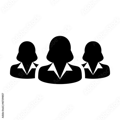 Group Icon Vector People for Business Team Management Female Person Avatar Symbol in Glyph Pictogram illustration