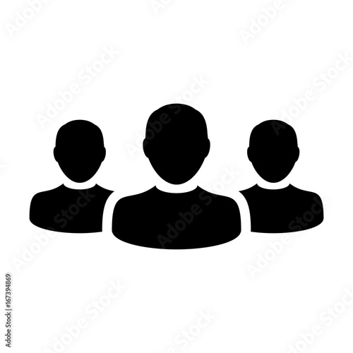 Group Icon Vector People for Business Team Management Male Person Avatar Symbol in Glyph Pictogram illustration