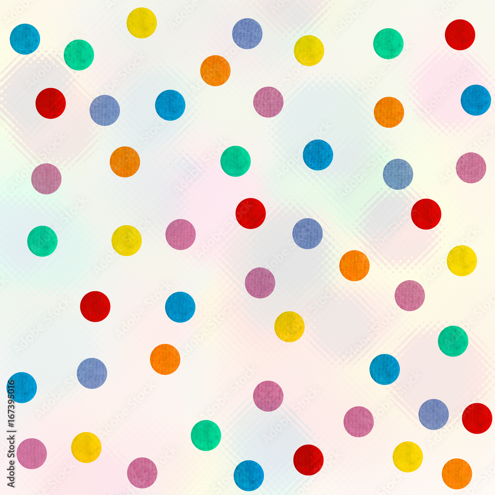 Colored circles on a white background