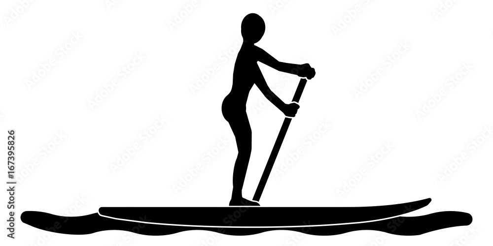 gz38 GrafikZeichnung Stand Up Paddling / SUP Board / paddleboard