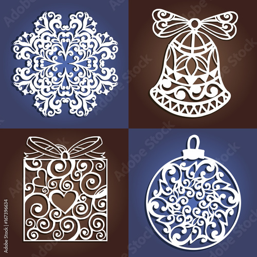 Photography Set of openwork Christmas decorations