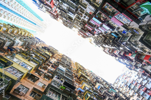 A look up view of Quarry Bay in Hong Kong,China.