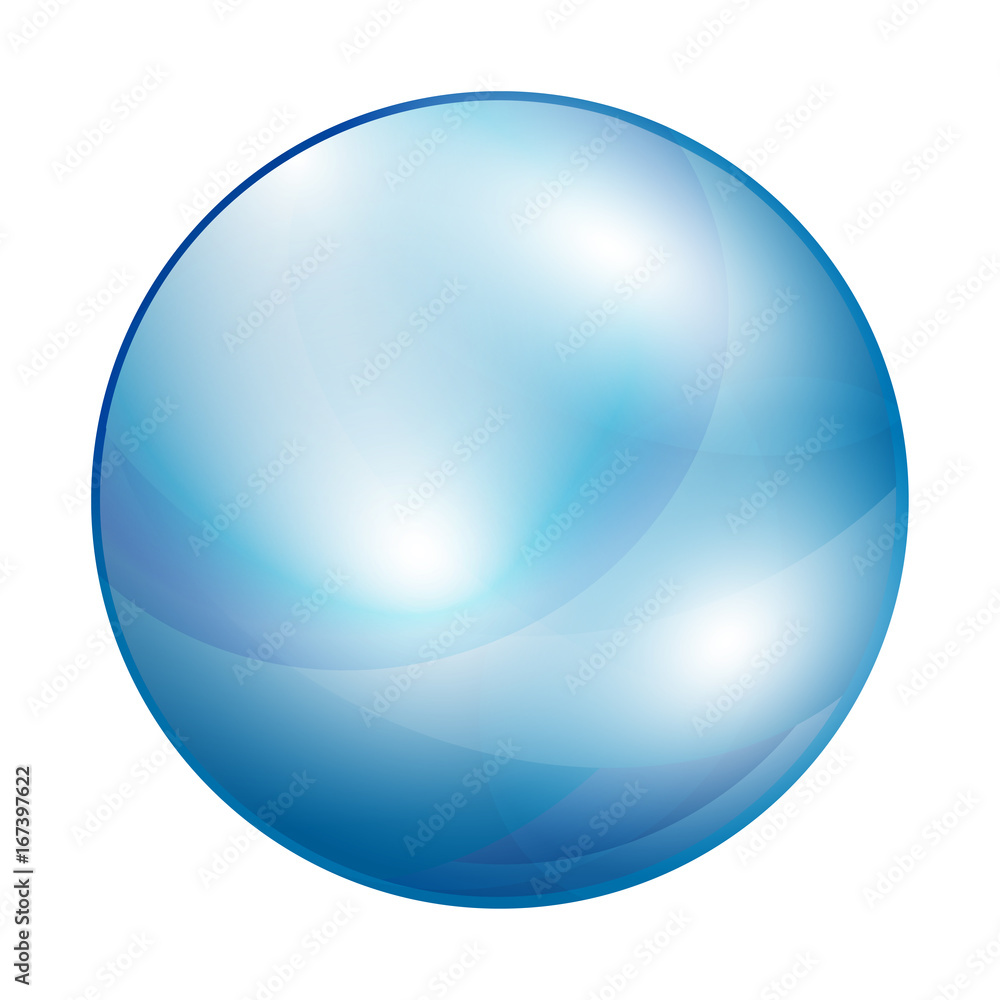 Glass ball sphere isolated on white. Vector Illustration