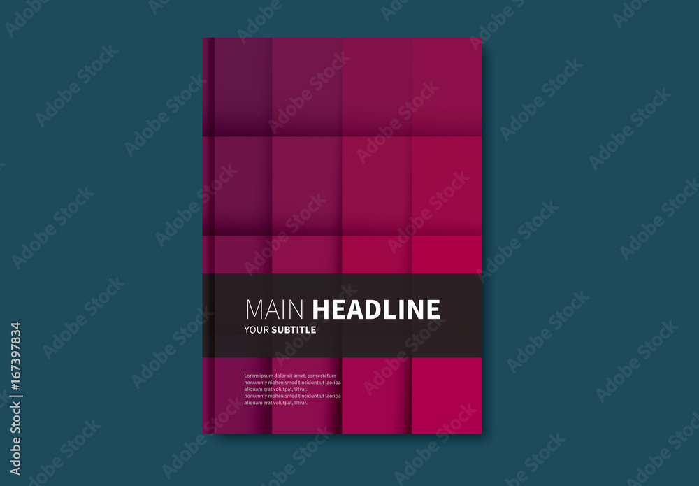 Geometric Book/Report Cover Layout 12 Stock Template Adobe Stock
